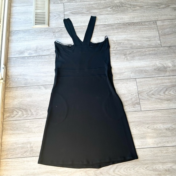 Kookai Black V Neck Draped Flared Evening Dress - Picture 13 of 15